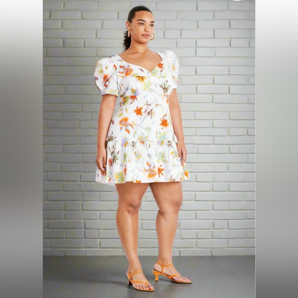 Tanya Taylor 'Tiana' Floral Print Mini Poplin Dress
